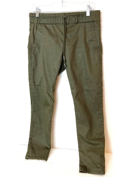 BEVY FLOG Pants - Flog tapered drawstring pants green and black tiny check size 30